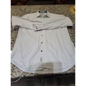 Heritage Report Collection White Checkboard Slim Fit Button Up‎ Size M